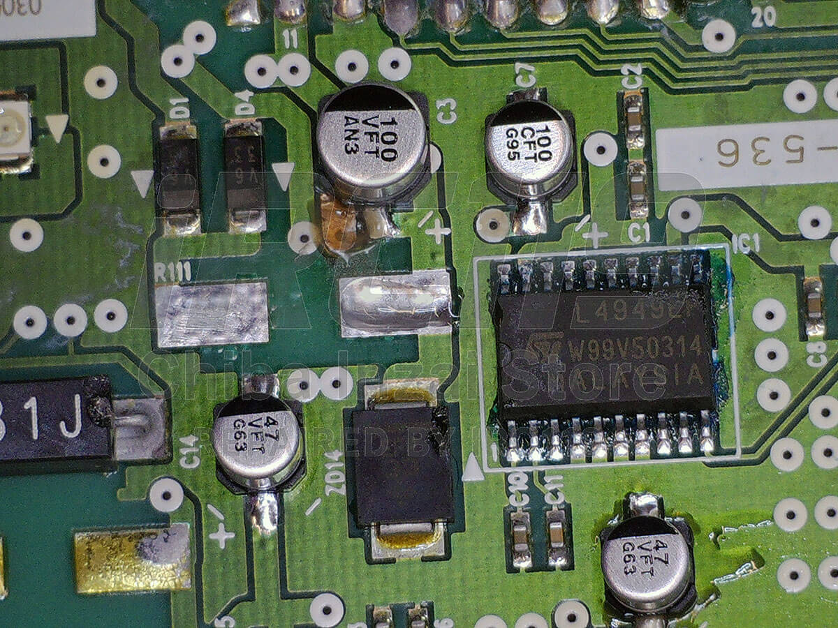 コンデンサ実装後