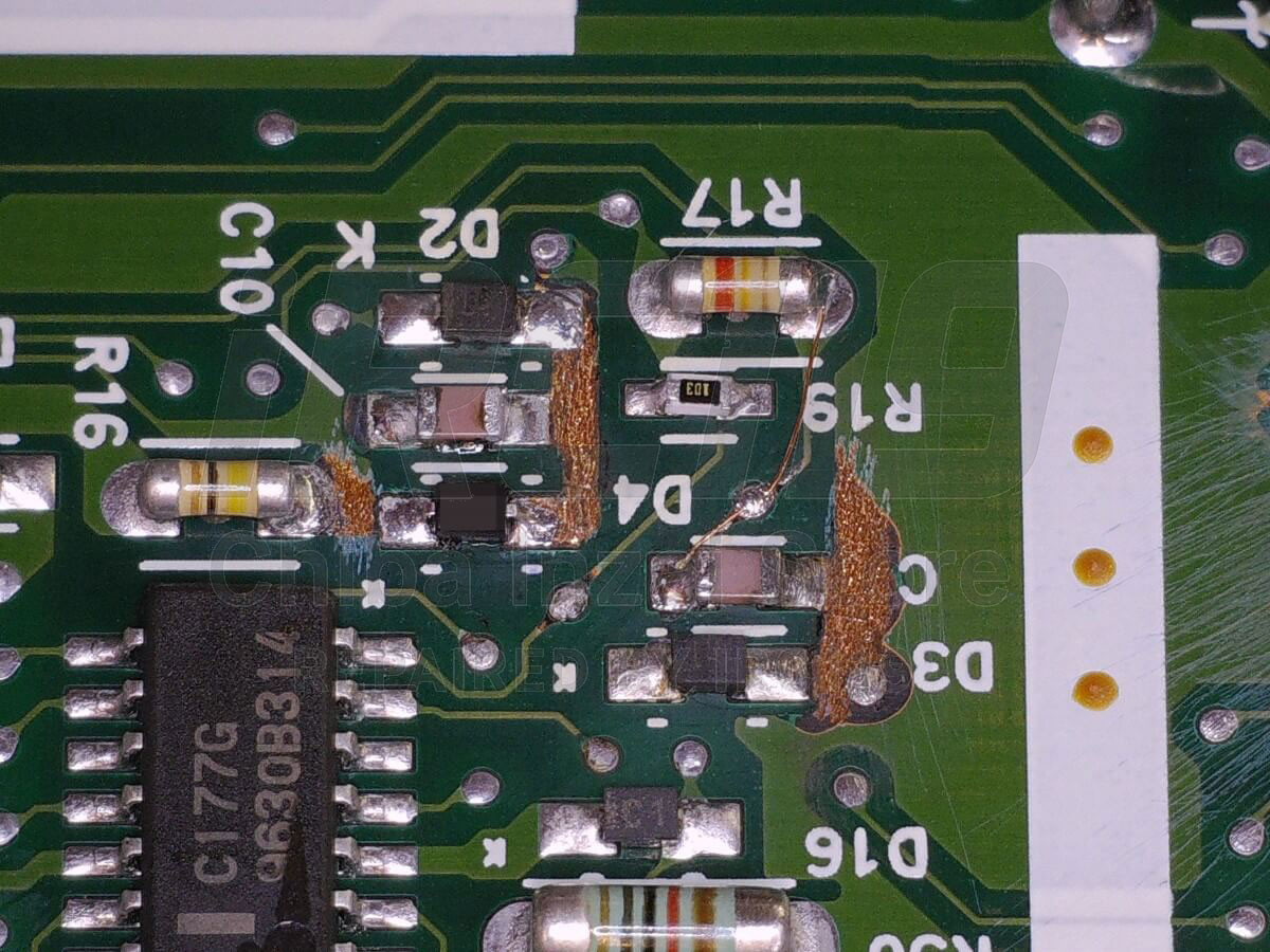 JZX100 ETCSユニット 修理完了後の基板 パターン補修・ダイオード交換済み
